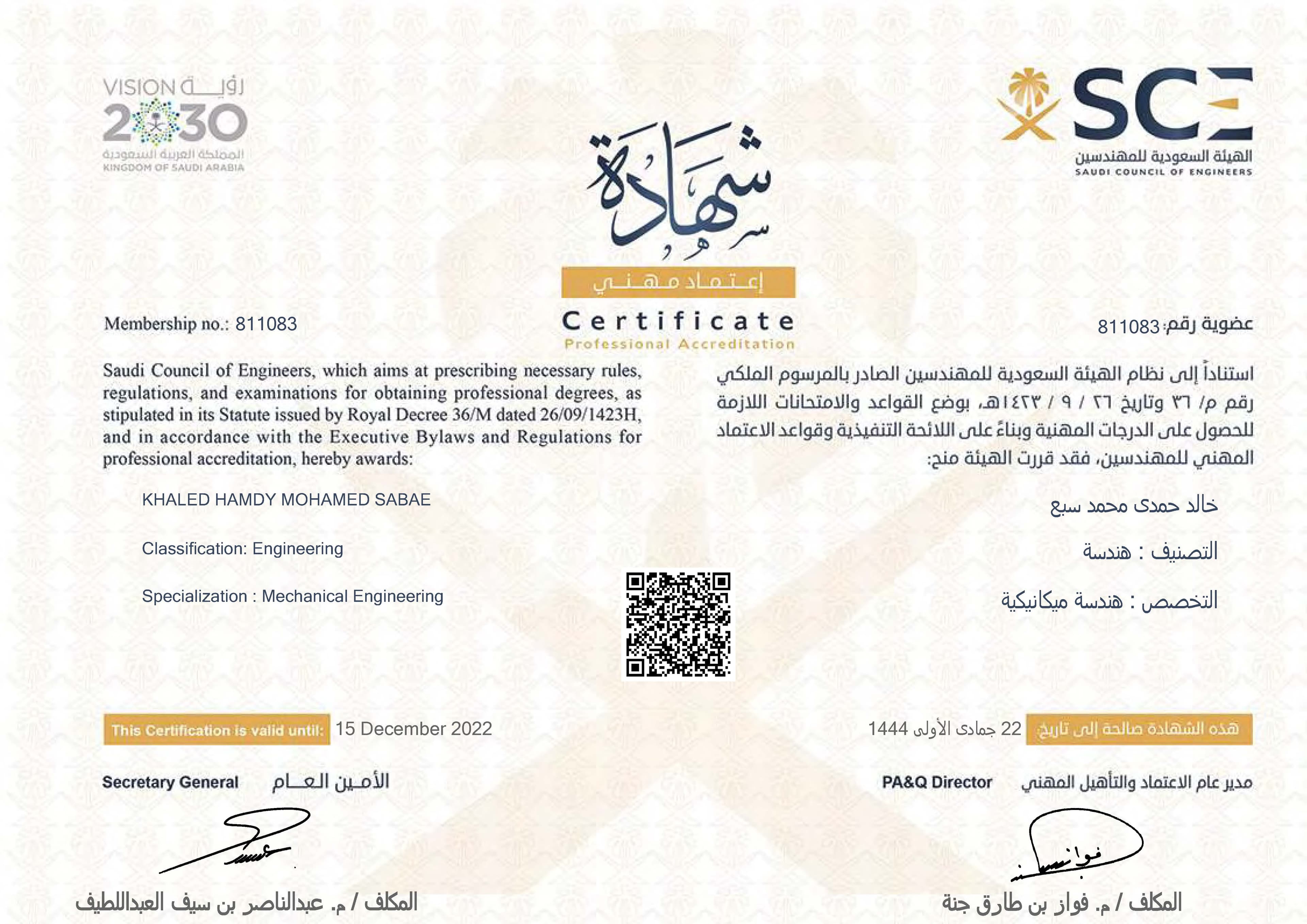 SCTE Certificate